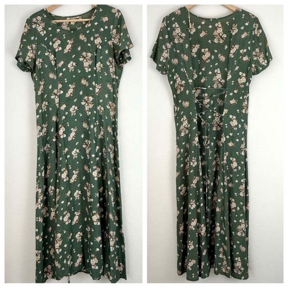 Vintage Rampage 80s Maxi Dress Floral FLAWS - Picture 1 of 7